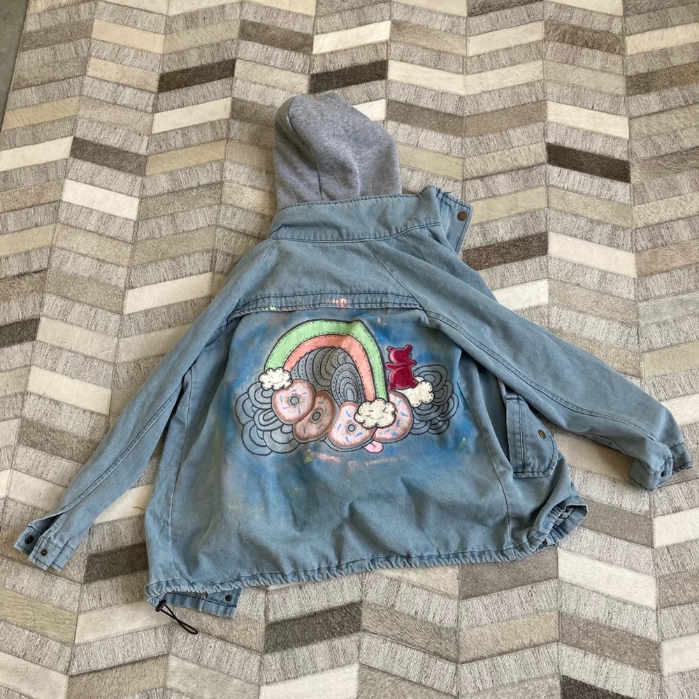 Super kawaii denim jacket with hood